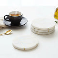 Set of Marble Contemporary Coasters With Brass Insert Detailing