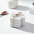 Set of 4 Grey Marble Hexagonal Coasters