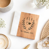 Personalised Marble & Wood Coaster