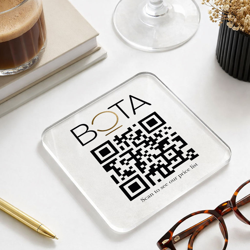 Your Own Logo Wifi QR Code Acrylic Coaster