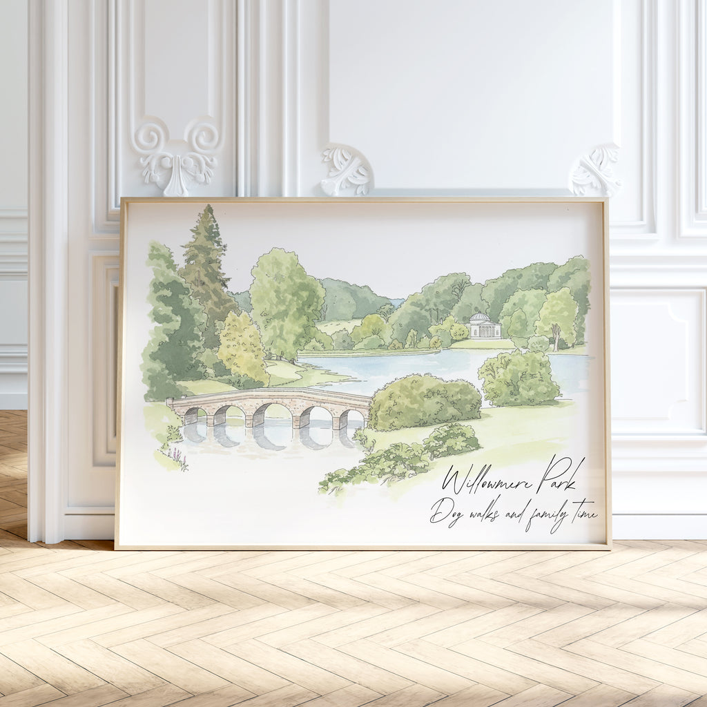 Personalised Landscape and Gardens Watercolour Art Print