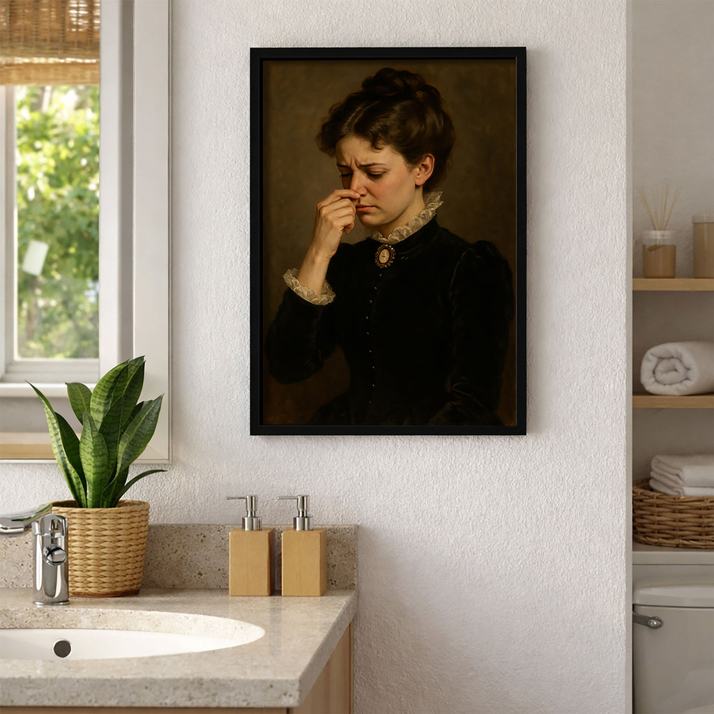 Funny Bathroom Toilet Print - Victorian Lady