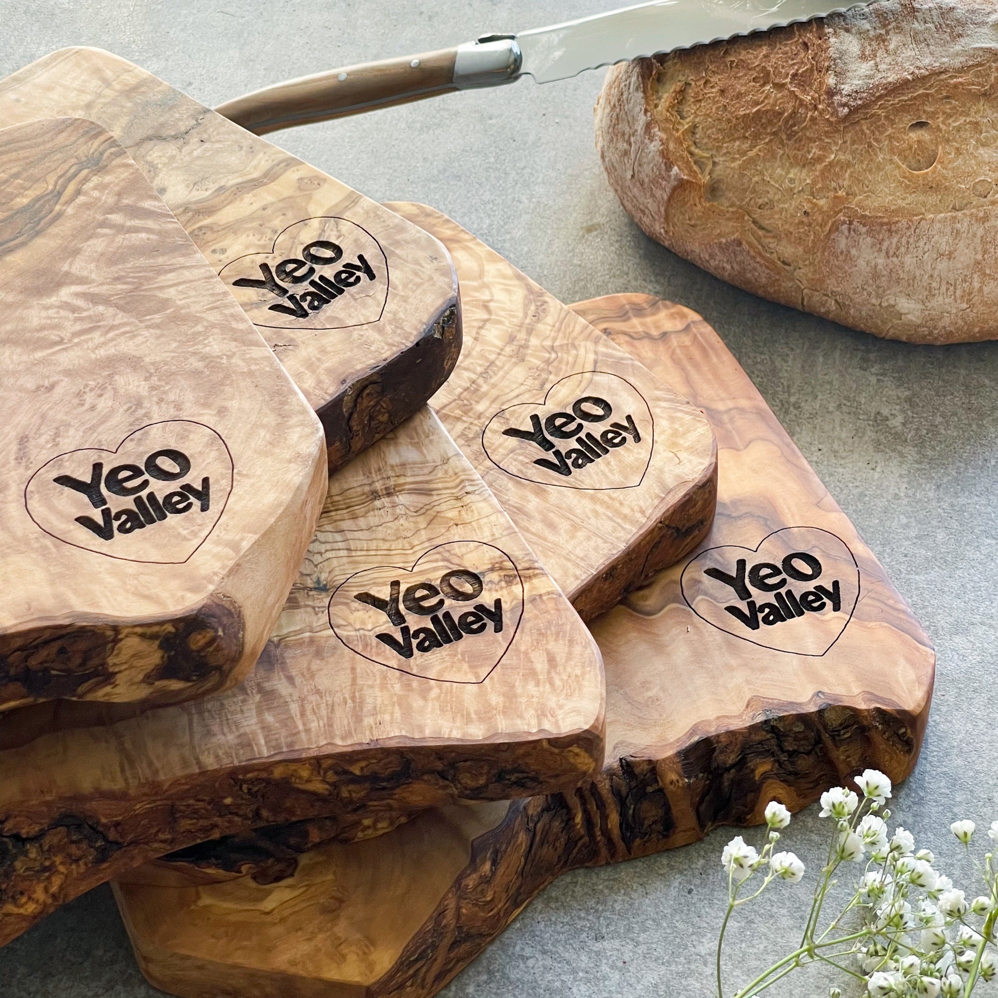 Your Own Logo Engraved Olive Wood Chopping/Cheese Board - L30cm