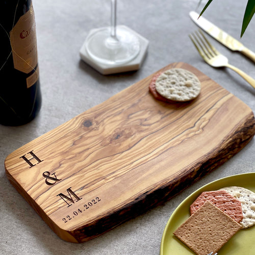 Personalised Engraved Olive Wood Board Gift