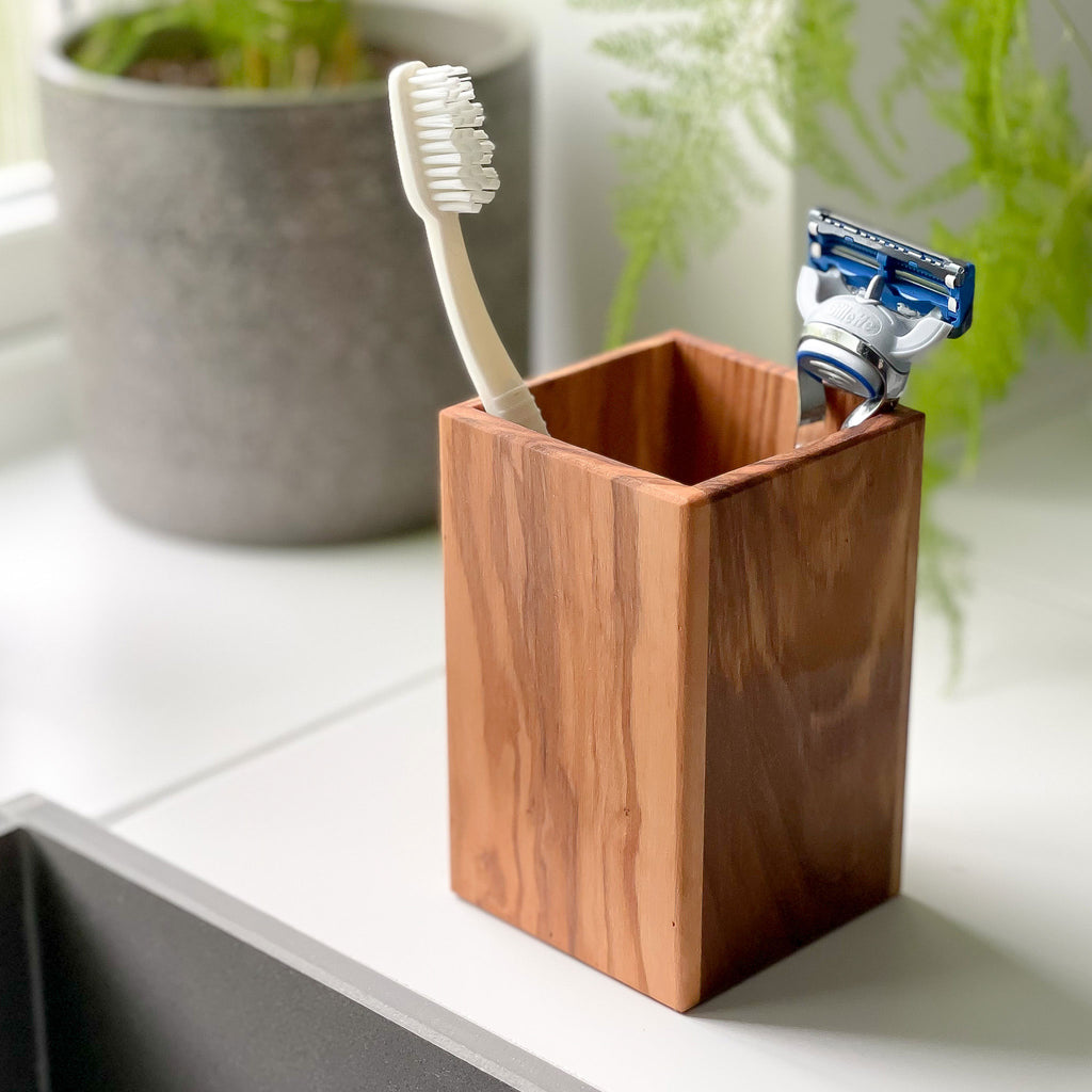 Italian made Olive Wood Bathroom Pot