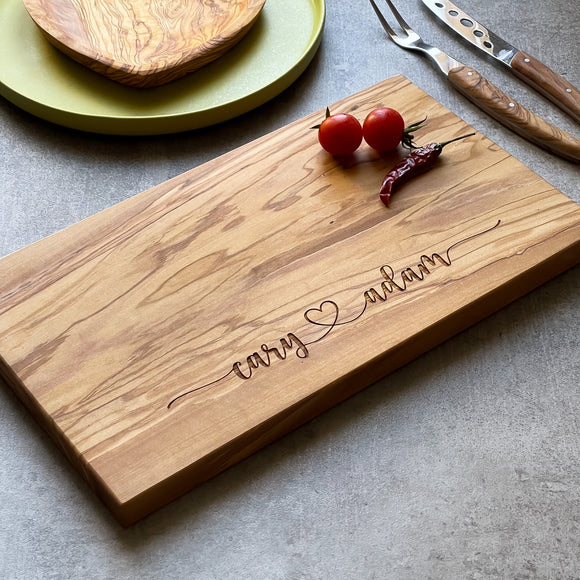 Personalized Couples Olivewood Cheese / Chopping Board