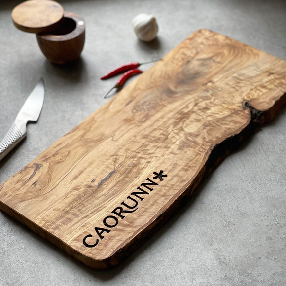 Your Own Logo Engraved Olive Wood 50cm x 20cm Chopping/Cheese Board