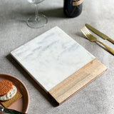 Marble And Acacia Wood Cheese Board - 25cm x 20cm