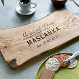 Personalised Rustic Wedding Gift Wooden Cheese/Chopping Board