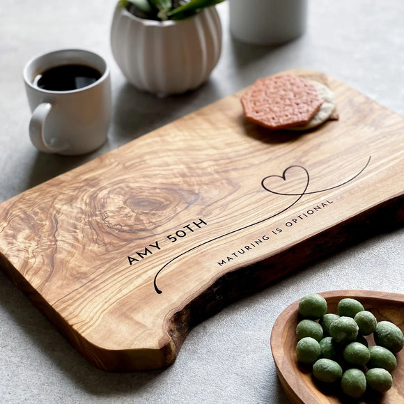 Personalised Gift Live Edge Cheese / Chopping Board