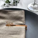 Gold Mirrored Wedding Place Setting Napkin Name Tags