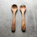Traditional Olive Wood Wooden Salad Servers